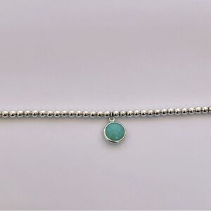 Tiffany & Co Sterling Silver Mini Bead Sugar Stacks Dot Charm Bracelet Amazonite